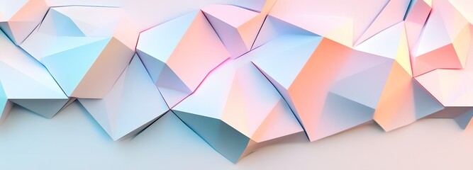 Obraz premium 74. Dynamic 3D wall art featuring angular prisms and sleek gradients arranged in a modern geometric pattern isolated on white.