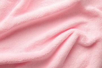 Fluffy pink terry cloth surface showing detailed texture and smooth finish