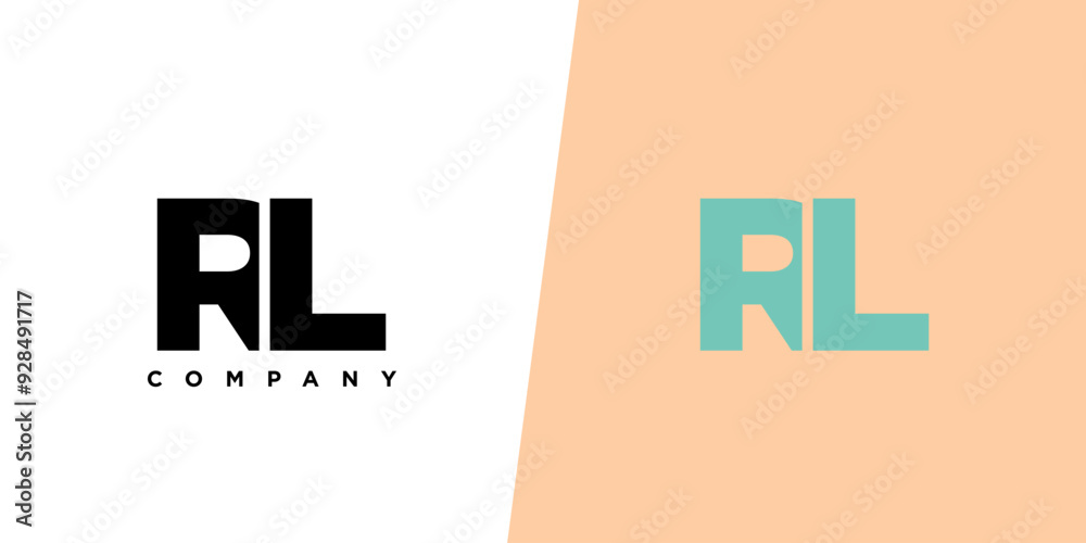 Fototapete letter r and l, rl logo design template. minimal monogram initial based logotype.