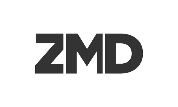 ZMD logo design template with strong and modern bold text. Initial based vector logotype featuring simple and minimal typography. Trendy company identity.