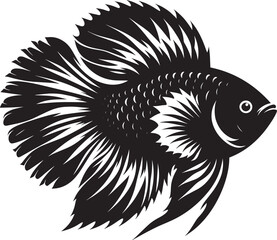 Big Fish Silhouette isolated on white background Minimalist fish vector shape