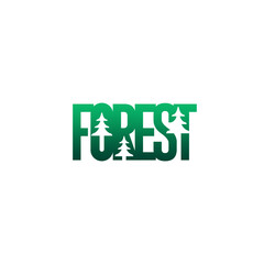 Forest Lettering Logo Vector. Forest Logo Design