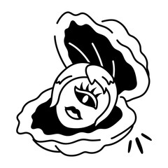 A drawing style icon of seashell 