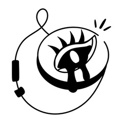 A doodle style icon of scary necklace 