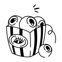 A sketchy icon of haunted eyes 