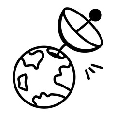 Internet connection icon in sketchy style 