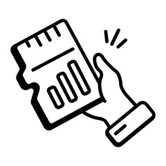 A drawing style icon of sd card 