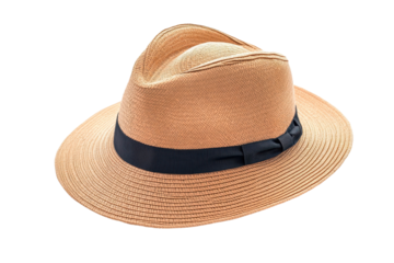 Stylish straw hat with a navy ribbon. Perfect accessory for summer outings and beach escapes.