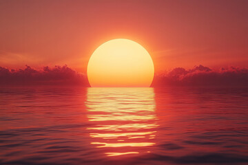 A rising sun, isolated on a pastel orange background, representing the courage to start anew each day,