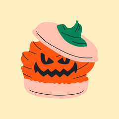 Cute halloween scary maracon cartoon characters. Sweet cookies food