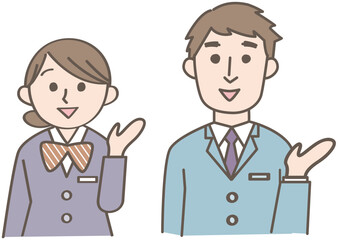 案内する人達（スーツ）