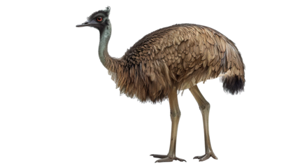 Emu bird isolated on transparent background, PNG