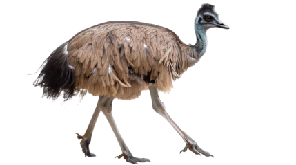 Emu bird isolated on transparent background, PNG