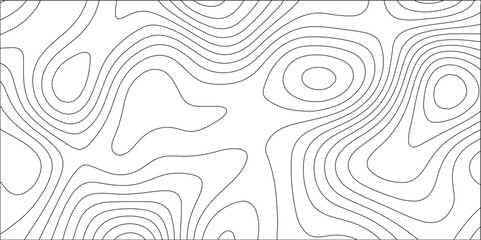 Abstract design of geographic mountain relief. Panorama view with black & white gradient wave curve lines. Geographic contour map grid backdrop paper texture & terrain path isolated on background. © JERRY