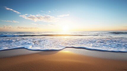 Golden Sand Beach at Sunset.