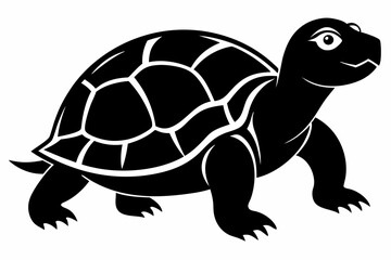 Turtle black silhouette vector