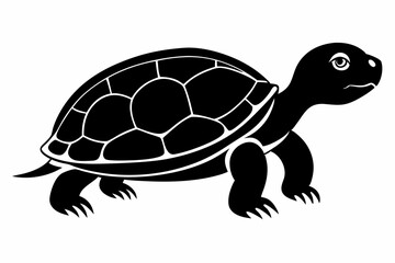 Turtle black silhouette vector