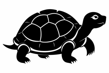 Turtle black silhouette vector