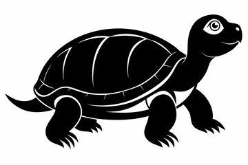 Turtle black silhouette vector