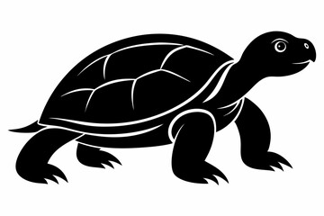 Turtle black silhouette vector
