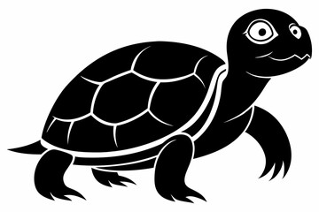 Turtle black silhouette vector