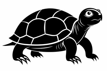 Turtle black silhouette vector