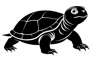 Turtle black silhouette vector