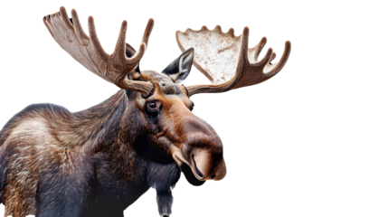 Moose isolated on transparent background, PNG