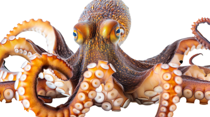 Octopus isolated on transparent background, PNG