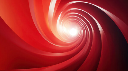 Swirling light spiral in vibrant red, abstract pattern design for wallpaper