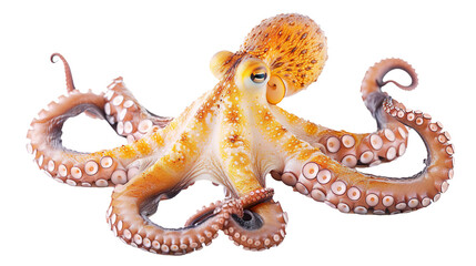 Octopus isolated on transparent background, PNG