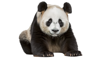 Panda bear isolated on transparent background, PNG