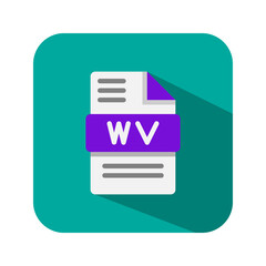 Wv audio file flat icons. format, document, files type,extension, symbol icon. can be used for website, ui and mobile app.