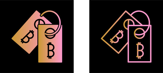 Bitcoin Label Tag Vector Icon