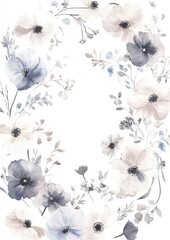 A delicate floral frame featuring soft colors, ideal for invitations or stationery.
