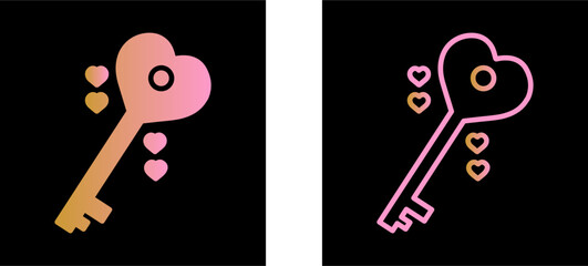 Love Key Vector Icon