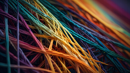 abstract background featuring delicate, intertwining threads forming intricate patterns