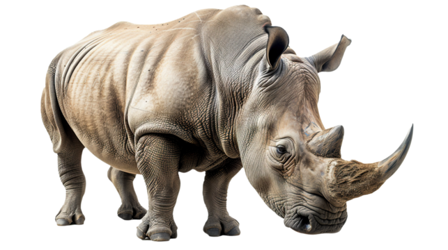 Rhinoceros isolated on transparent background, PNG