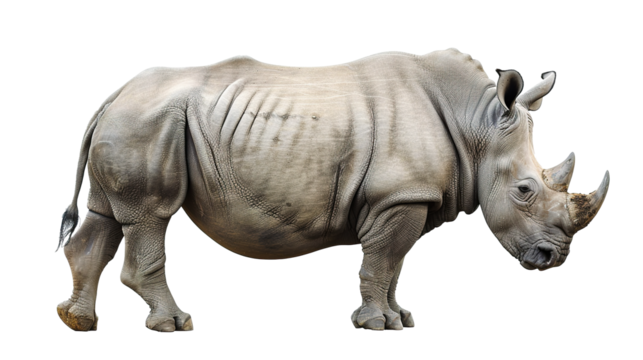 Rhinoceros isolated on transparent background, PNG