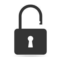 Lock classic design shadow icon, keyhole web button shape, secure vector illustration