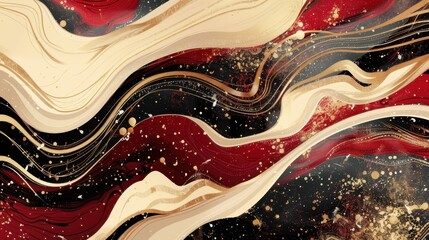 Obraz premium Abstract modern background in red, black and gold for design, covers, advertising, templates, banners and posters