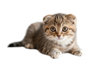 Obraz premium Scottish kitten Fold body shot isolated on transparent background, PNG