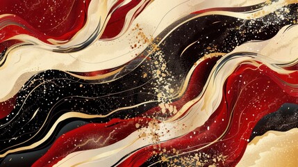 Obraz premium Abstract modern background in red, black and gold for design, covers, advertising, templates, banners and posters
