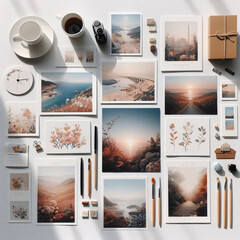 collage of photos on the table