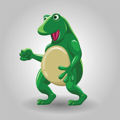 Cute reptile frog Cartoon mascot illustration