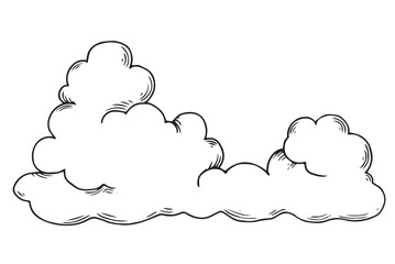 cloud. vector drawing in sketch style. simple sky drawing