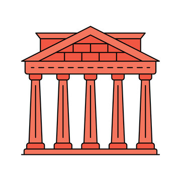 recommend clip art: Ancient Roman temple in Rome, Italy, athens pantheon vector design