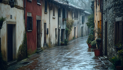 Fototapeta premium rainy day scene wallpaper