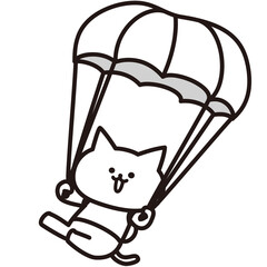 加工ok　ねこ素材No.265 パラシュート