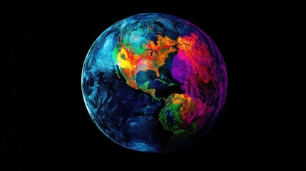 A digital rendering of Earth showing temperature hotspots with vibrant colors, highlighting areas of concern.